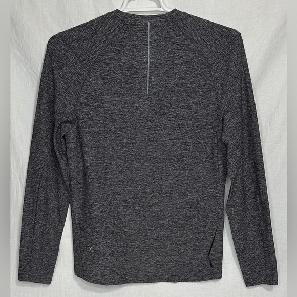 Lululemon Surge Warm Long Sleeve Top T-Shirt Men's Size Medium Heathered Black - Picture 2 of 10